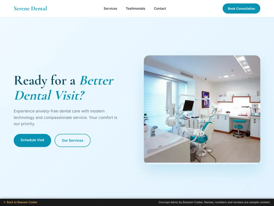 Serene Dental concept demo